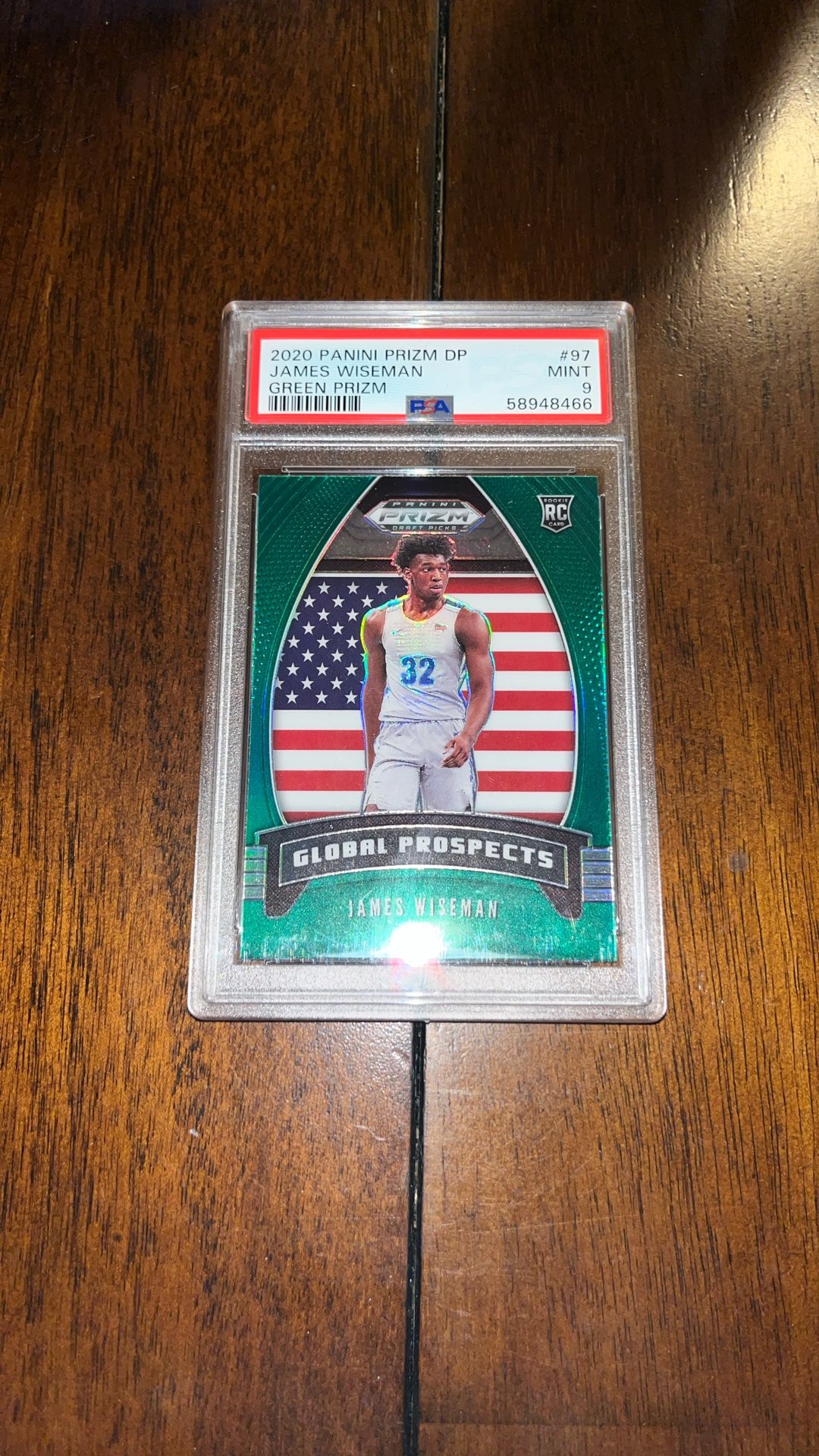 James Wiseman Green Prizm Rookie PSA 9