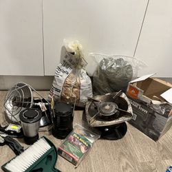 Camping Stove, Heater, Lights, Hammock