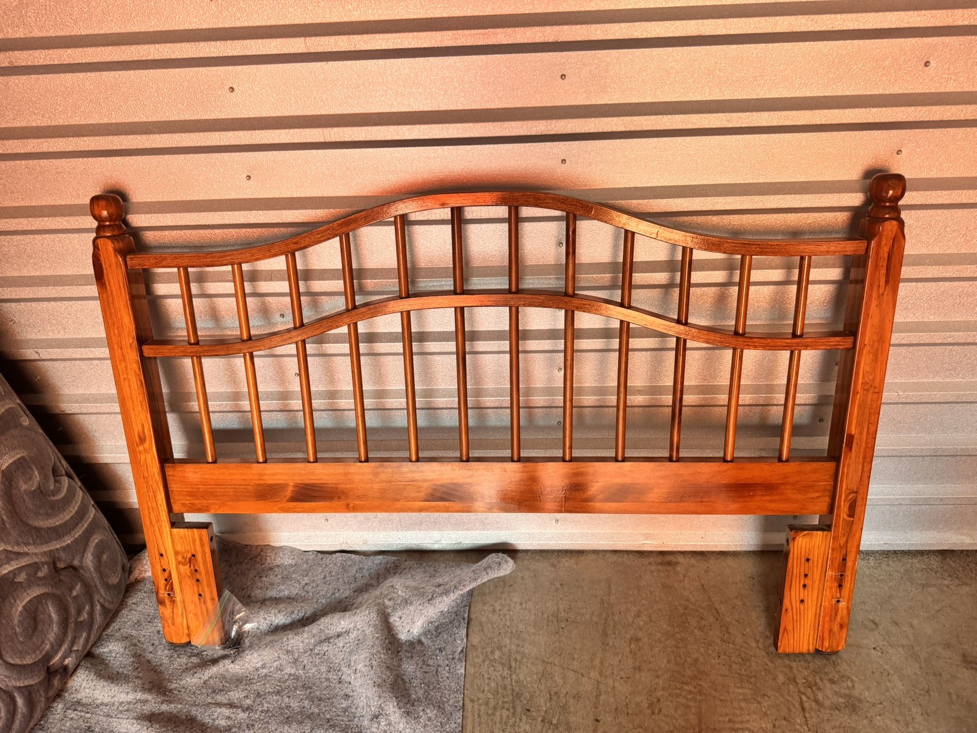 Queen Therapedic Mattress, Boxspring And Wood Headboard