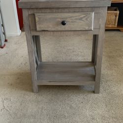 Grey Side Table with Drawr