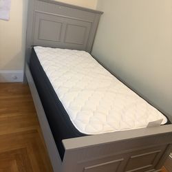 Grey twin size bed frame