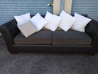 Dark Brown vinyl sofa, read description.