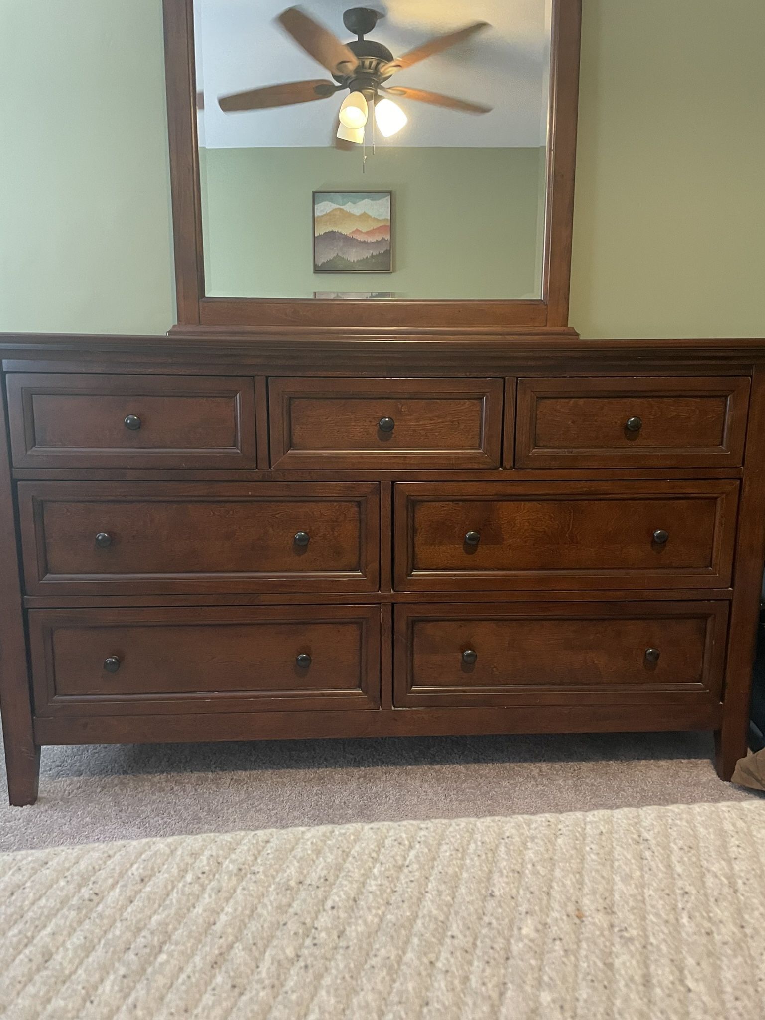 Dresser With Mirror And 1 Nightstand 