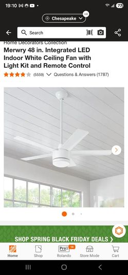 Merwry 48 in. Integrated LED Indoor White Ceiling Fan with Light Kit and Remote Control