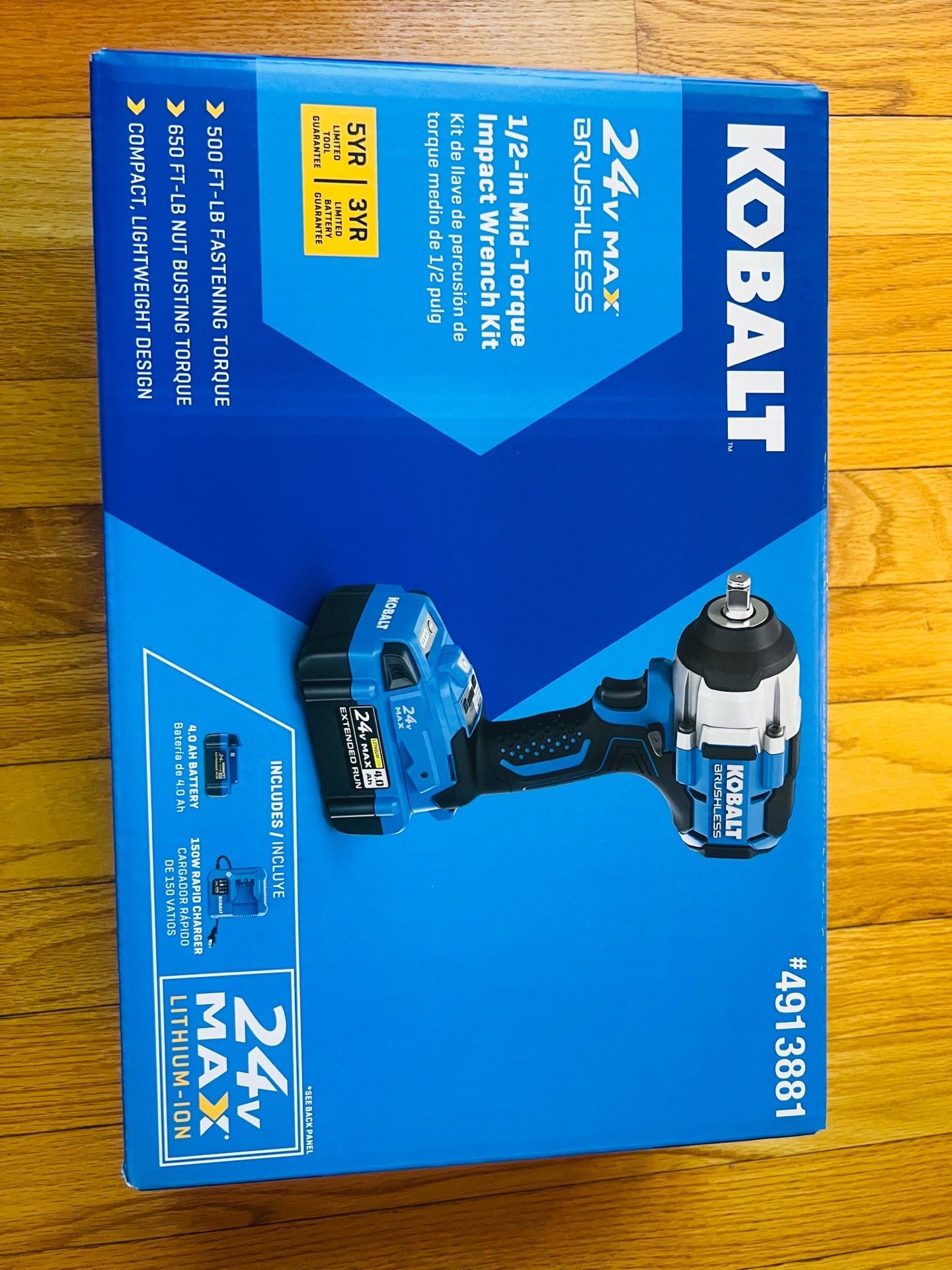 Kobalt 24V 1/2” Impact Wrench Kit