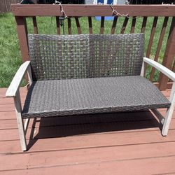 Outdoor Wood Patio Loveseat 