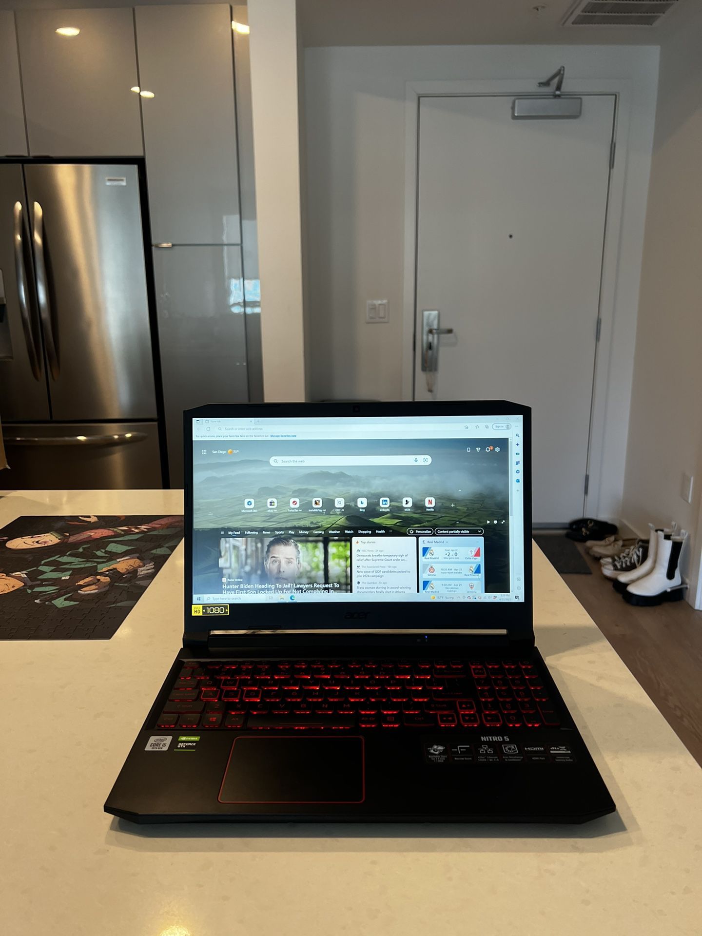 Acer Nitro 5 15 Gaming Laptop 15.6" FHD IPS 144Hz ComfyView Display AMD Octa-core Code i5 5800H Processor 16GB RAM 512GB SSD GeForce GTX 1650 4GB Grap