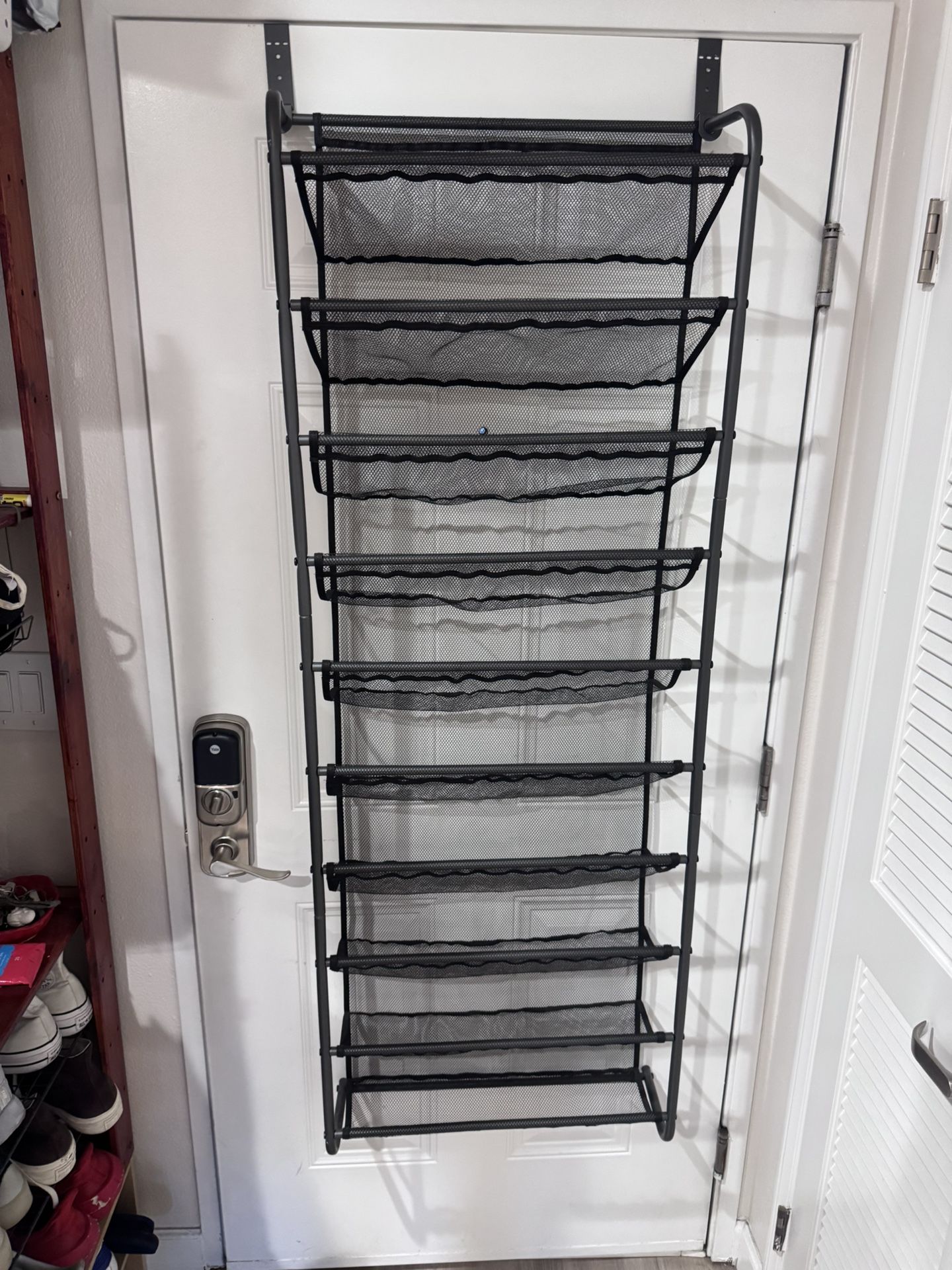 Over-the-Door 10-Tier Mesh Shoe & Storage Rack – Black