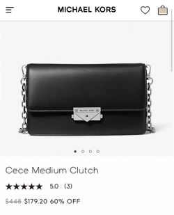 Michael Kors  Black Leather Clutch Crossbody Shoulder Bag Purse