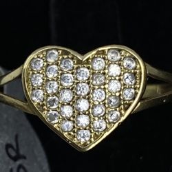 $250 Yellow Gold W Zirconia Heart Ring