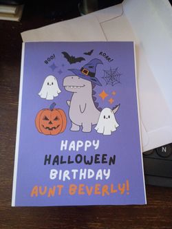 Halloween Birthday Card Custom Made