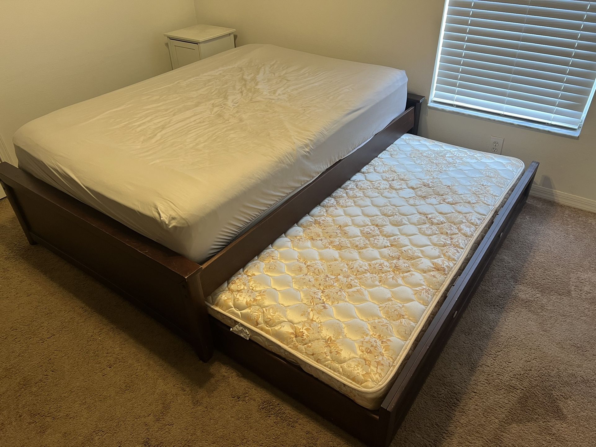 Bed (full with Twin Trundle), Bed Frame, And Book Shelf
