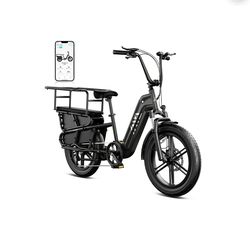 TST Electric Bike, 1500W E-Mountain Bike, 48V/15AH Removable Battery UL2849, Max Range 80Miles, 20" Fat Tire Ebike Cargo Ebikes, Electric