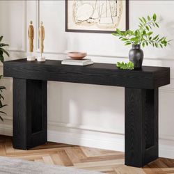 JW1022Tribesigns 63-Inch  Console Table,Farmhouse Wooden Sofa Table Behind The Couch, Narrow Entryway Table for Entrance, Hallway, Living Room (Black)