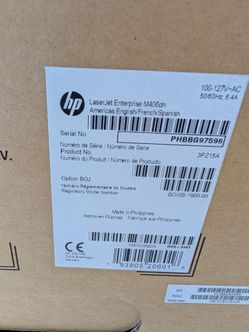 HP LaserJet m406dn printer new in box