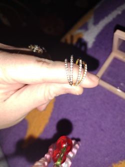 Brand new gold hoop with diamond earrings