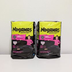 Ninjamas Nighttime Bedwetting Girl's Underwear, Size S/M, 14ct