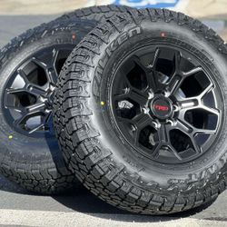 Brand-new 17” black TRD 4Runner wheels and tires Toyota Tacoma FJ rims Tundra Sequoia Lexus GX GX460 Chevrolet Silverado Tahoe GMC Sierra Yukon 1500