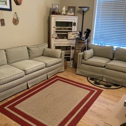 Vintage MCM Couch and Loveseat Green
