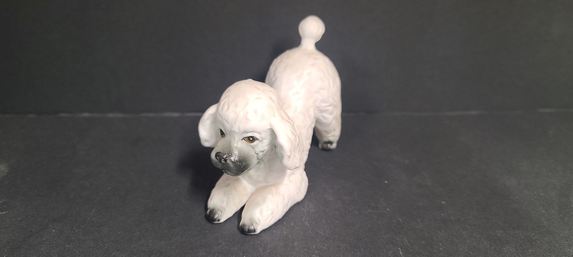Vintage Bone China White Poodle Dog Figurine