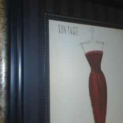 Emily Adam's Silhouette Red Dress 💃 Vintage Beautifully 3 D Framed 📸 