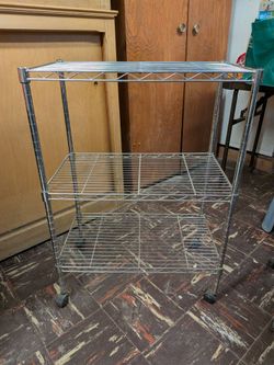 Chrome Wire Shelving Unit 300 pound capacity, locking casters