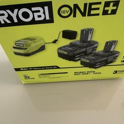 RYOBI ONE+ 18V Lithium-Ion 4.0 Ah Battery (2-Pack) and Charger Kit