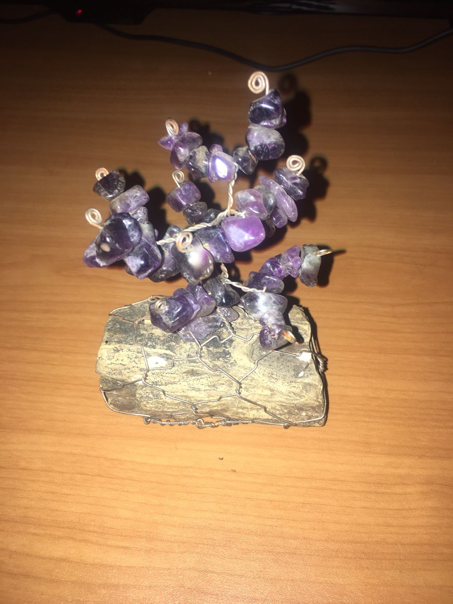 Wire Wrapped Crystal Tree - Purple