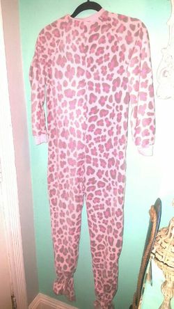 Joe Boxer Pink Cheetah print Fleece Onesie...adult size large...Good condition!