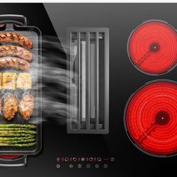 36 Inch Electric Cooktop with Downdraft