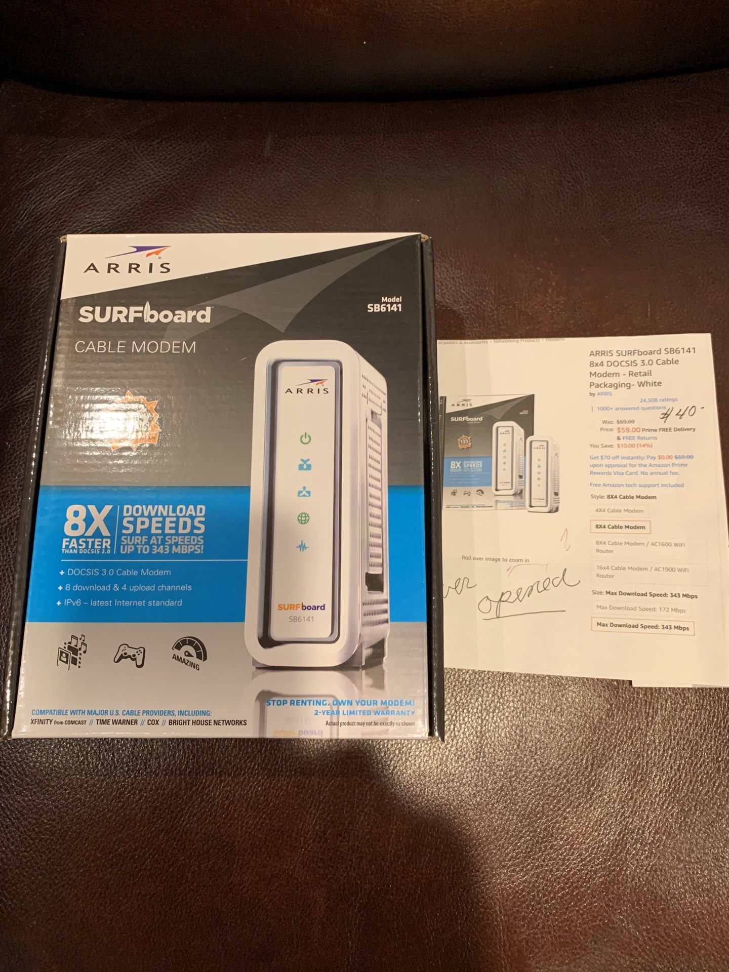 Arris surfboard cable modem new