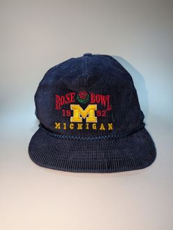 Vintage 1992 Rose Bowl Michigan Wolverines Corduroy Rope Hat Snapback Calhead