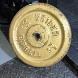 2 35lb welder Barbell Plates 