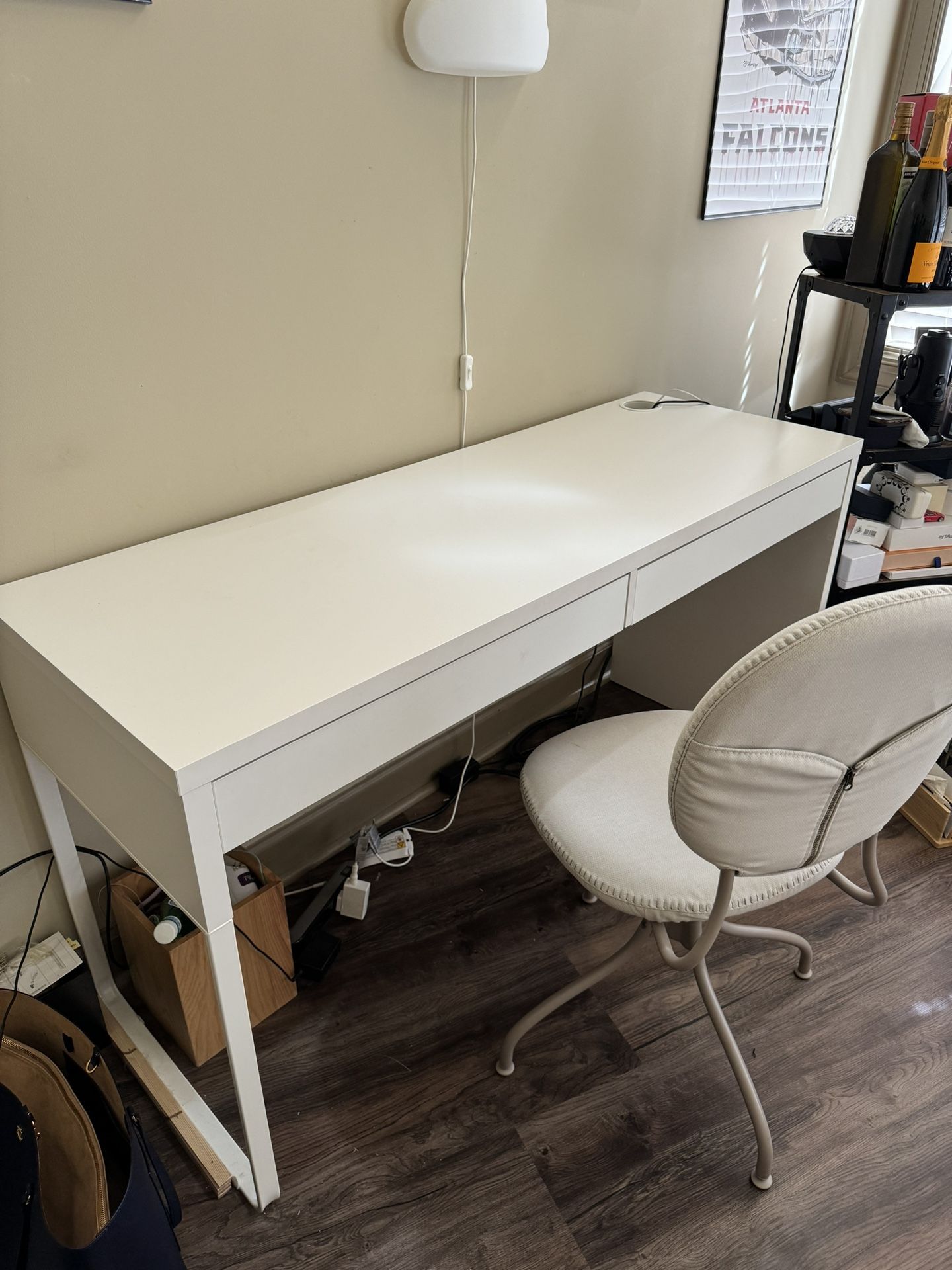 IKEA White Desk With Two Drawers