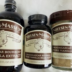 Nielsen-Massey Madagascar Vanilla 3-Item Set, Sealed, Never Opened, New - Retail $114  All made in Madagascar.  