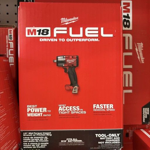 Milwaukee New 1/2" Mid Impact Wrench 18M Fuel
