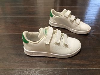 Adidas Kids Shoes Size 2 Stan Smith Green & White
