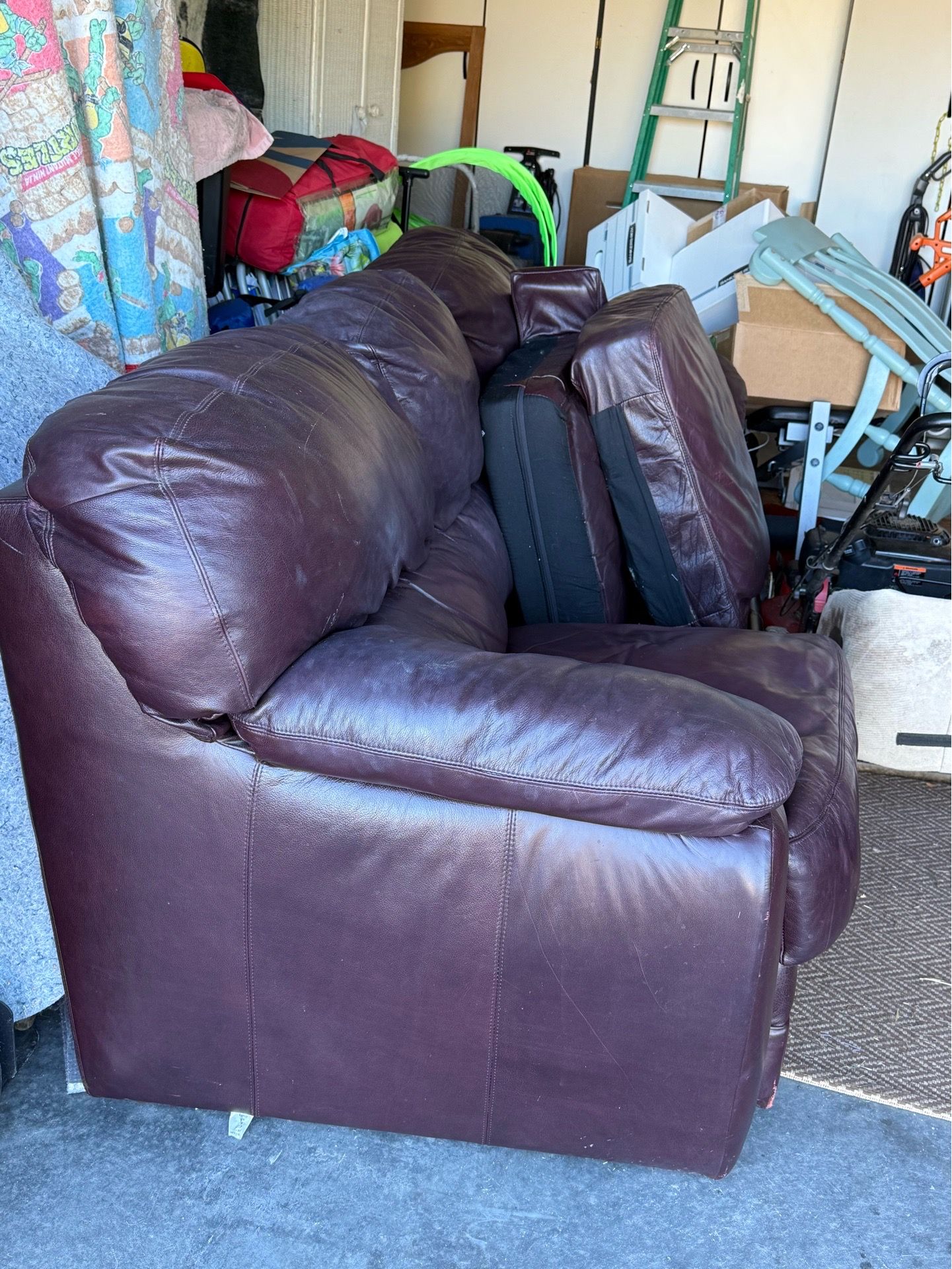 Leather couch decent condition