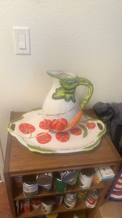 Certified international large 3d vegetable design pitcher and tray