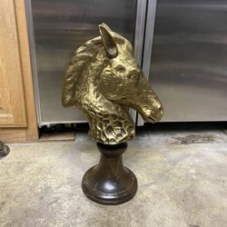 Horse Head Brass Sculpture 