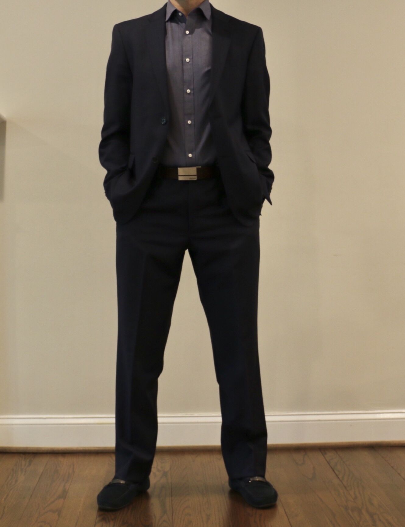 Mens suit - Tommy Hilfiger (Blue), 40 Jacket, 32x32 Pants