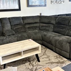 Dark Gray Power Sectional Recliner 