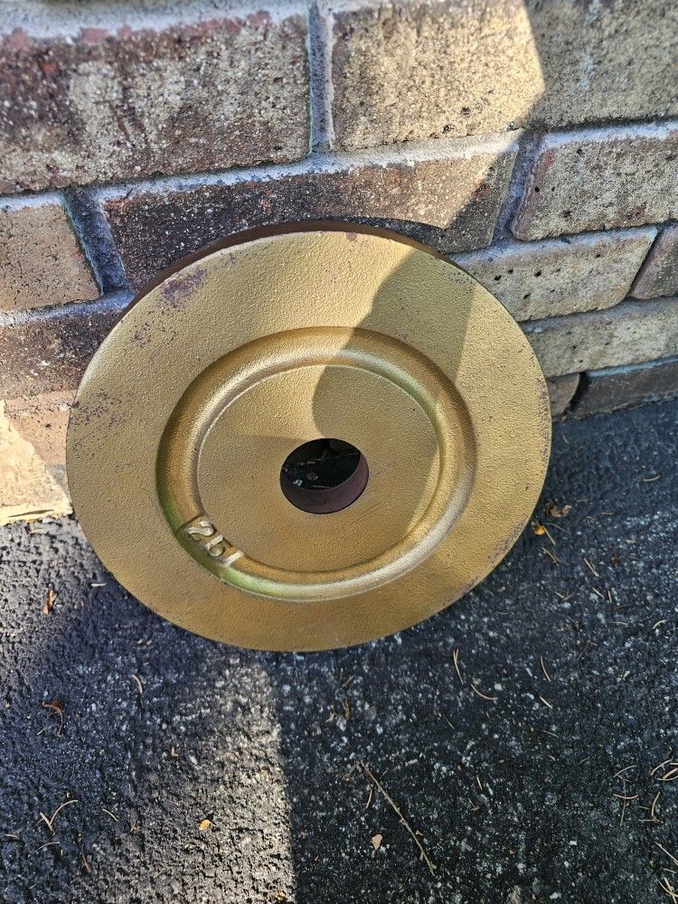 Single vintage milled york 25lb Olympic 2" weight