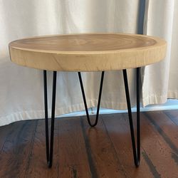 Solid Wood Top End Table