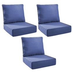 Duraolex 24 in. W x 24 in. D x 6 in. Thick Square 6-Piece Deep Seating Outdoor Lounge Chair Olefin Cushion in Blue