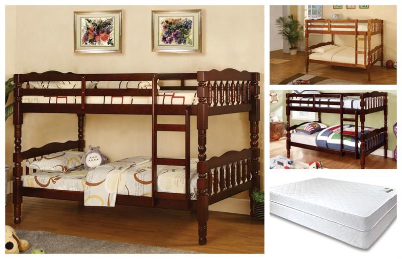 Twin/ Twin Wood Bunk Beds 