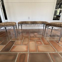 Metal  Base Stools and Bench 