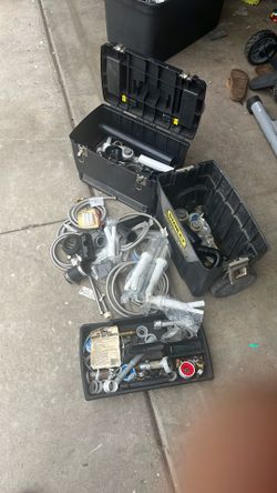 Stanley Tool Box W/ plumbing Items 