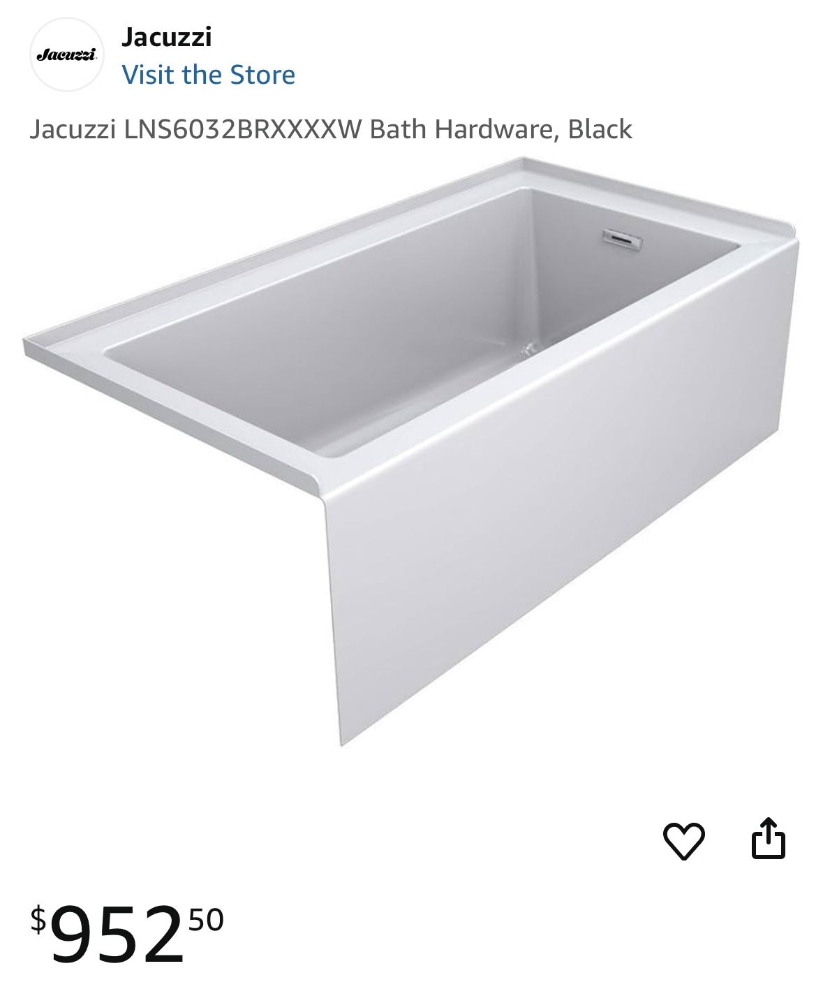 Jacuzzi LNS6032BRXXXXW Bath Hardware