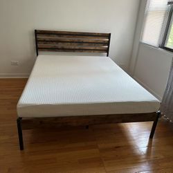 Queen Sized Bed Frame And Foam Money Mattress Set 